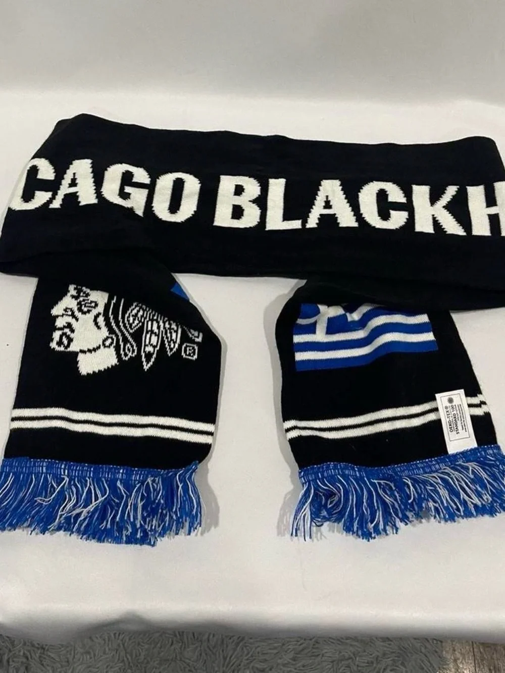 Black And Blue Chicago Blackhawks Scarf